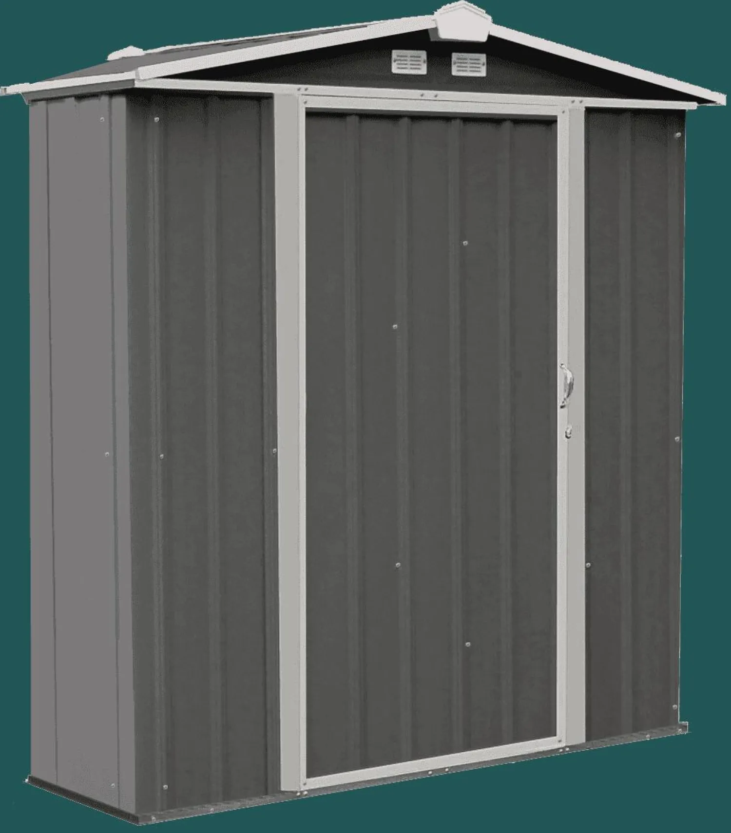 Arrow Metal Sheds-Ezee Shed 6X3 Charcoal And Cream