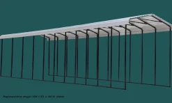 Arrow Semi-Truck-RV Carport 14 ft. x 78 ft. x 14 ft. Charcoal BKP