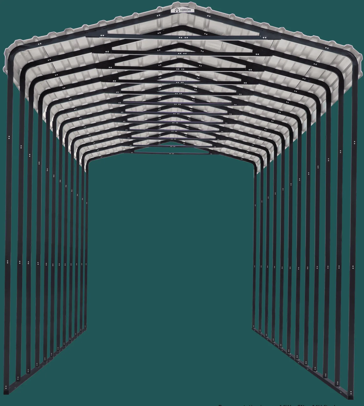 Arrow Semi-Truck-RV Carport 14 ft. x 78 ft. x 14 ft. Charcoal BKP