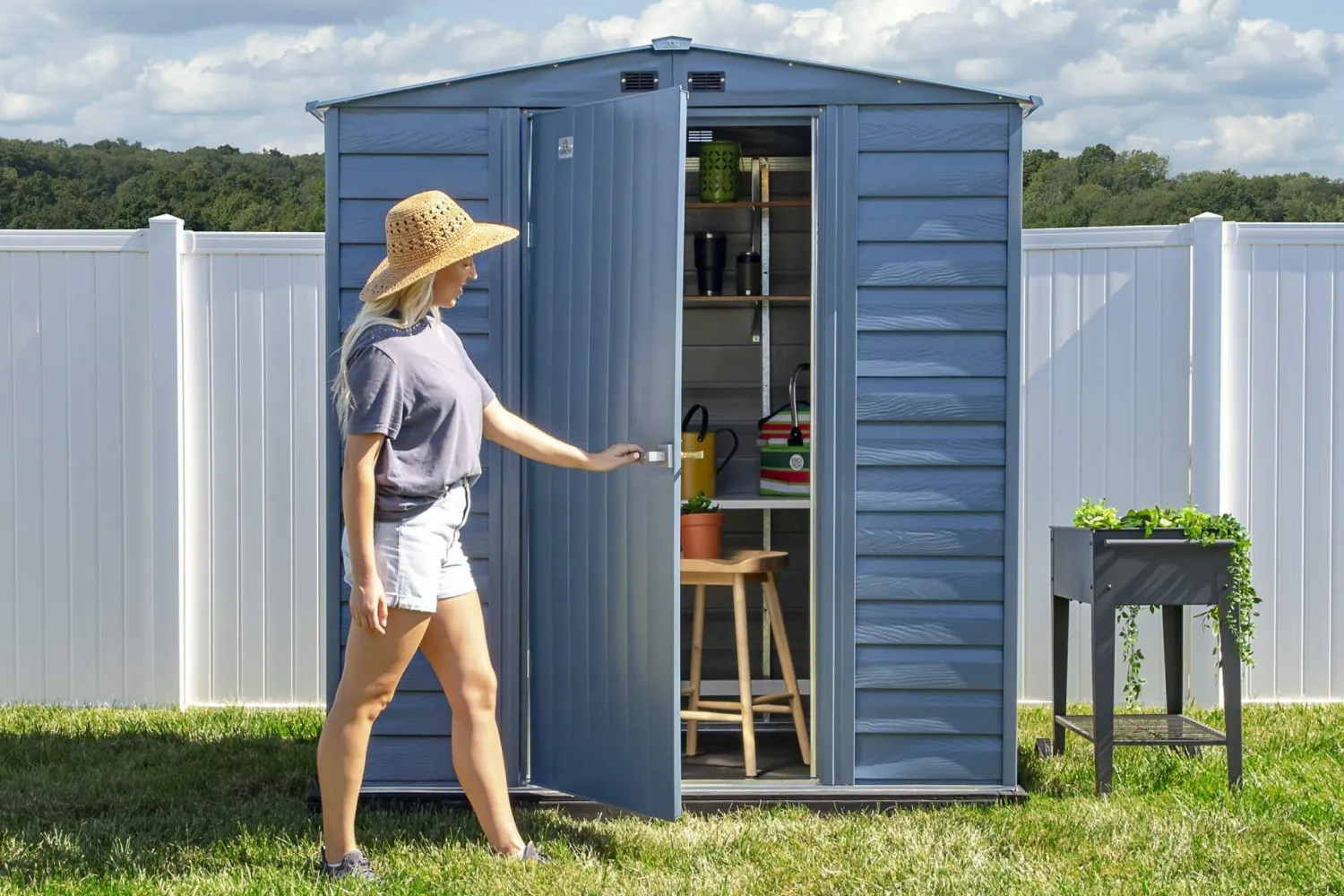Arrow Metal Sheds-Select 6 x 7 x 7 ft Blue Shed