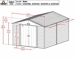Arrow Metal Sheds-Select 10 x 14 x 8 ft Green Shed