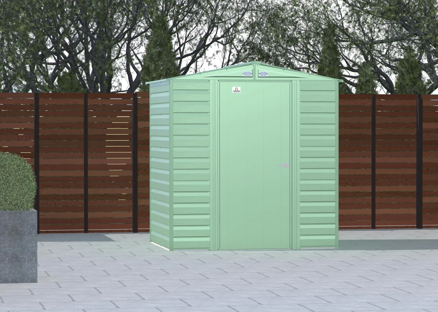 Arrow Garden Sheds|Metal Sheds-Select Steel Storage Shed, Peak, Sage Green
