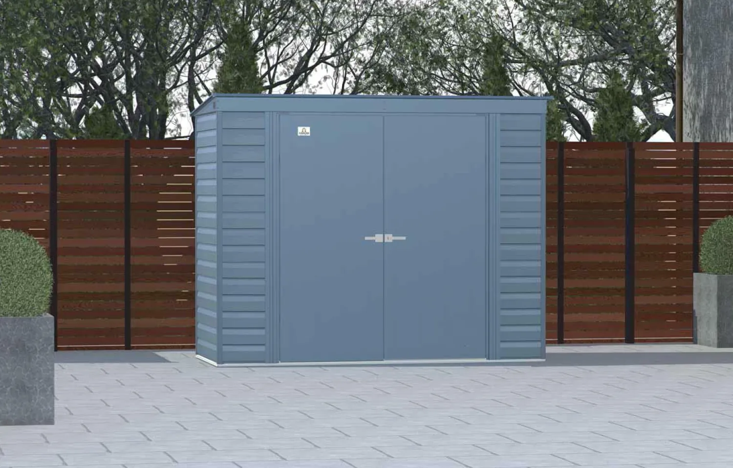 Arrow Metal Sheds-Select Steel Storage Shed, Pent, Blue Grey