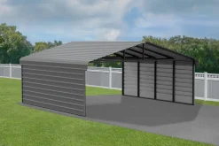Arrow Carport Enclosure Kits And Walls-Two Sided Steel Carport Enclosure