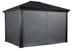 Sojag Gazebo Curtains-Cambridge Grey Spun Polyester Curtains 10 ft. x 12 ft.