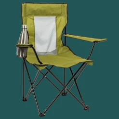 Camp & Go Quad Chairs-CAMP&GO Green Mesh Back Quad Camping Chair