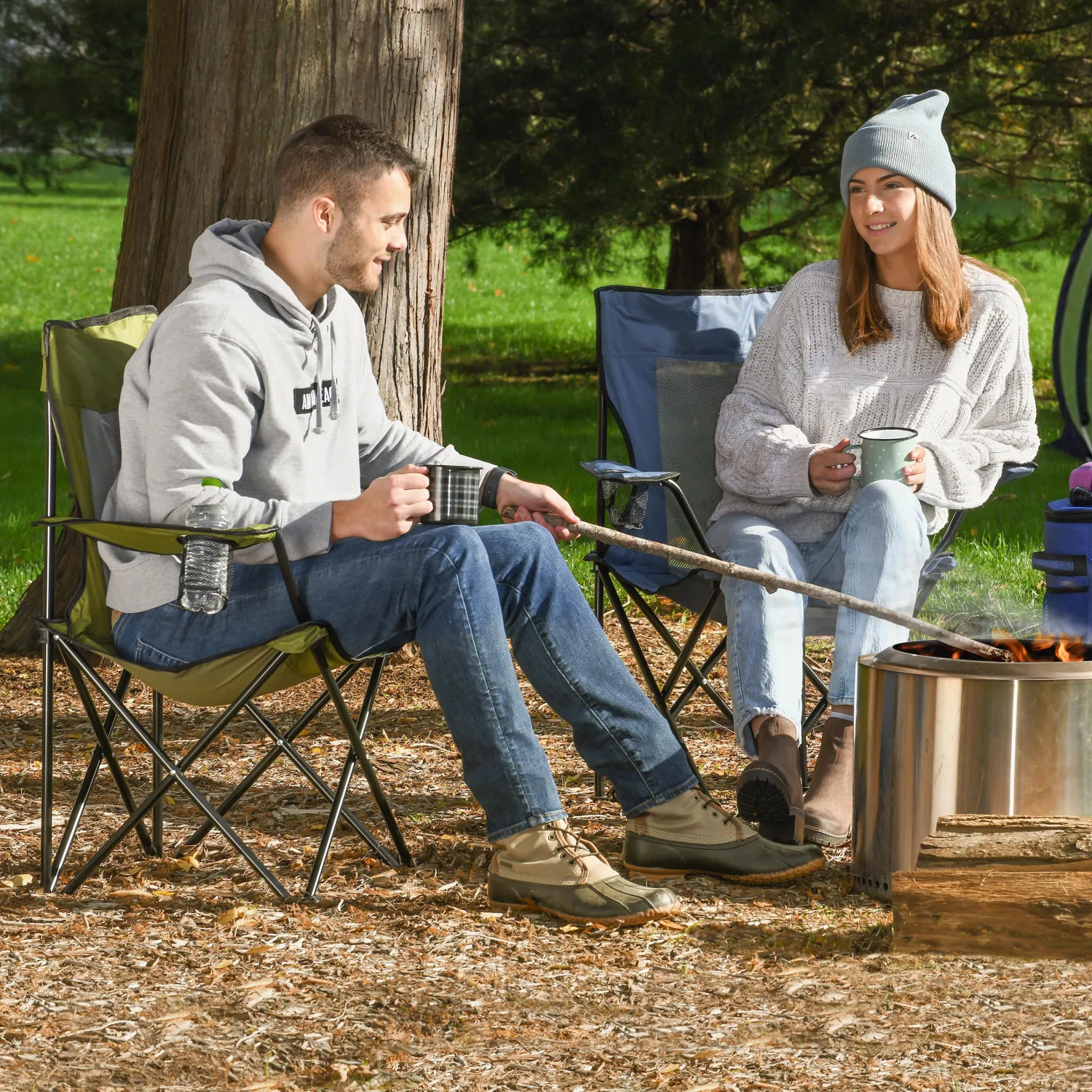 Camp & Go Quad Chairs-CAMP&GO Mesh Back Quad Camping Chair