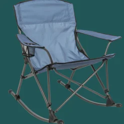 Camp & Go Quad Chairs-CAMP&GO Steel Soft Arm Rocking Blue Quad Chair