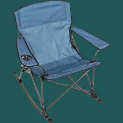 Camp & Go Quad Chairs-CAMP&GO Steel Soft Arm Rocking Blue Quad Chair