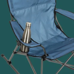 Camp & Go Quad Chairs-CAMP&GO Steel Soft Arm Rocking Blue Quad Chair