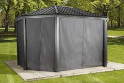 Sojag Gazebo Curtains-Curtains for Komodo Gazebo, 12 ft. x 15 ft. Gray, Gazebo Not Included