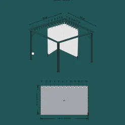 Sojag Gazebo Curtains-Curtains for Meridien Gazebo (Gazebo Not Included)