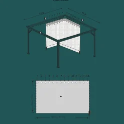 Sojag Gazebo Curtains-Curtains for Monaco Gazebo (Gazebo Not Included)