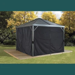 Sojag Gazebo Curtains-Curtains for Sanibel Gazebo, 8 ft. x 8 ft. Black, Gazebo Not Included