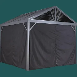 Sojag Gazebo Curtains-Curtains for Sanibel Gazebo, 8 ft. x 8 ft. Black, Gazebo Not Included