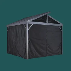 Sojag Gazebo Curtains-Curtains for Sanibel Gazebo, 8 ft. x 8 ft. Black, Gazebo Not Included