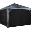 Sojag Gazebo Curtains-Curtains for South Beach Gazebo, 12 ft. x 12 ft. Black, Gazebo Not Included