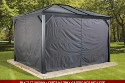 Sojag Gazebo Curtains-Curtains for Ventura Gazebo, 10 ft. x 10 ft. Gray, Gazebo Not Included