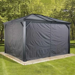 Sojag Gazebo Curtains-Curtains for Ventura Gazebo, 10 ft. x 12 ft. Gray, Gazebo Not Included