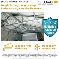Sojag Metal Garages-Everest Steel Garage, Wind and Snow Rated Storage Building Kit
