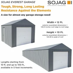 Sojag Metal Garages-Everest Steel Garage, Wind and Snow Rated Storage Building Kit
