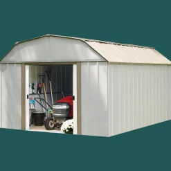 Arrow Metal Sheds-Lexington Steel Storage Shed, 10 ft. x 14 ft. Eggshell
