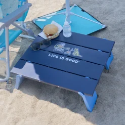 Life is Good® Beach Tables-2 x 2 x 1 ft Blue Family Portable Outdoor Table