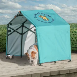 Life is Good® Pet Shade-2 x 4 x 3 ft Teal Blue You Had Me at Woof Pop-up Dog Shade