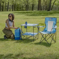 Life is Good® Quad Chairs-Light Blue Mesh Back Quad Chair