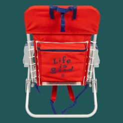 Life is Good® Backpack Beach Chairs-Red Lace-up Backpack Beach Chair