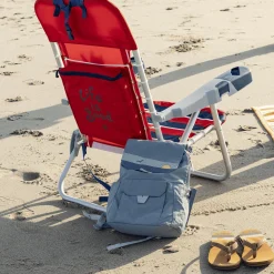 Life is Good® Backpack Beach Chairs-Red Lace-up Backpack Beach Chair
