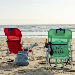 Life is Good® Backpack Beach Chairs-Spearmint Green Lace-up Backpack Beach Chair