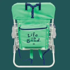 Life is Good® Backpack Beach Chairs-Spearmint Green Lace-up Backpack Beach Chair