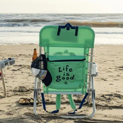Life is Good® Backpack Beach Chairs-Spearmint Green Lace-up Backpack Beach Chair