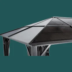 Hard-Top Gazebos-Meridien Hardtop Gazebo, 12 ft. x 16 ft. Dark Gray