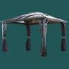 Sojag Hard-Top Gazebos-Meridien Hardtop Gazebo, 10 ft. x 10 ft. Dark Gray