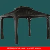 Sojag Hard-Top Gazebos-Messina Hardtop Gazebo, 10 ft. x 14 ft. Gray