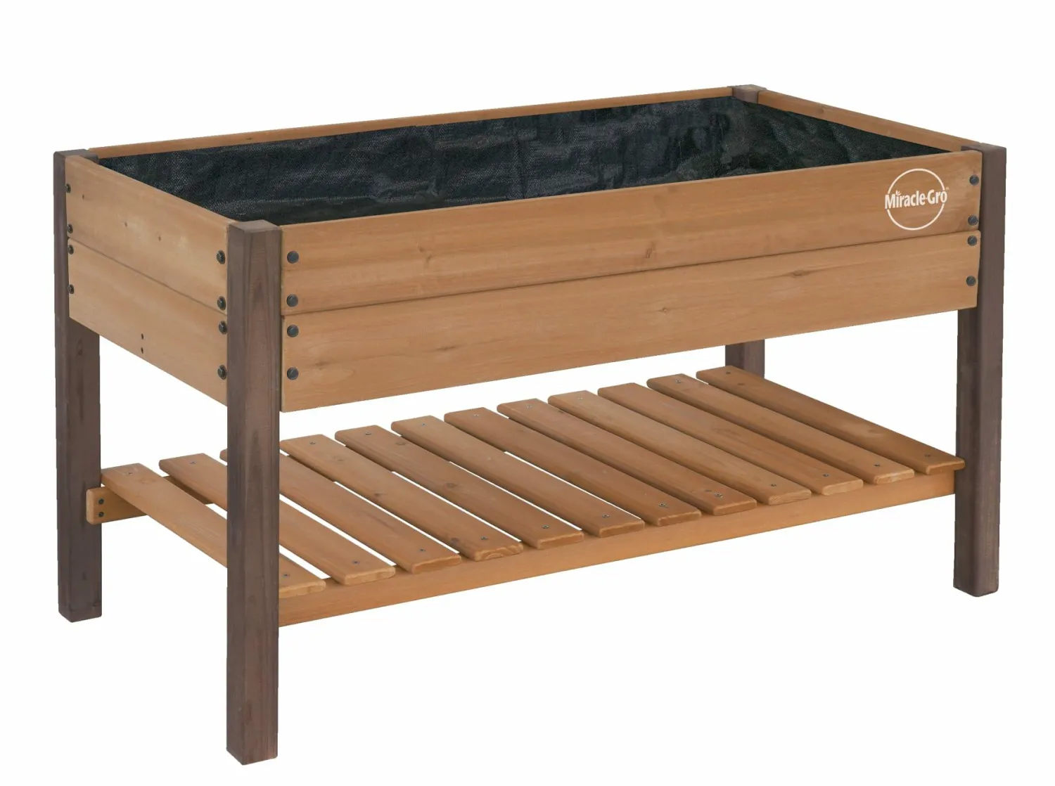 Miracle-Gro Raised Beds-Wood 2 x 4 x 2.3 ft Raised Garden Planter with Shelf