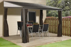 Sojag Wall-Mounted Gazebos-Portland Wall-Mounted Hardtop Gazebo