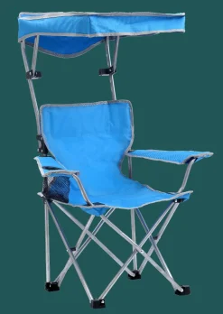 QuikShade Canopy Beach Chairs-Quik Shade Kids Shade Folding Chair, Blue/Silver