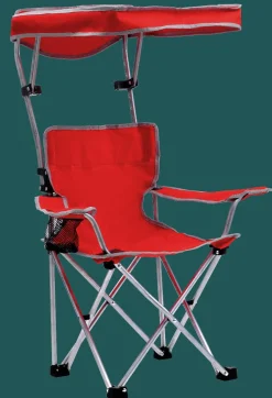 QuikShade Canopy Beach Chairs-Quik Shade Kids Shade Folding Chair, Red/Silver
