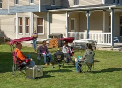 QuikShade Canopy Chairs|Canopy Beach Chairs-Quik Shade Max Shade Folding Chair - Red/Gray