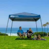 QuikShade Pop-Up Canopies|Canopy Tents-Quik Shade Solo Steel Midnight Blue 10x10 ft. Slant Leg Pop-up Canopy