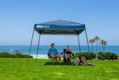 QuikShade Pop-Up Canopies|Canopy Tents-Quik Shade Solo Steel Midnight Blue 10x10 ft. Slant Leg Pop-up Canopy