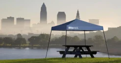 QuikShade Pop-Up Canopies|Canopy Tents-Quik Shade Solo Steel Midnight Blue 10x10 ft. Slant Leg Pop-up Canopy