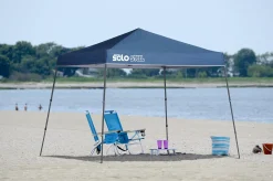 QuikShade Pop-Up Canopies|Canopy Tents-Quik Shade Solo Steel Midnight Blue 10x10 ft. Slant Leg Pop-up Canopy