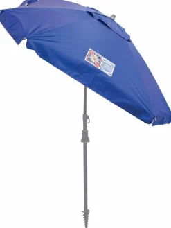 Rio Beach Beach Umbrellas-7 x 7 ft Blue Total Sum Block Umbrella With Sand Anchor