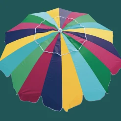 Rio Beach Beach Umbrellas-7 x 7 ft Multi 21 Panel Umbrella with Integrated Sand Anchor