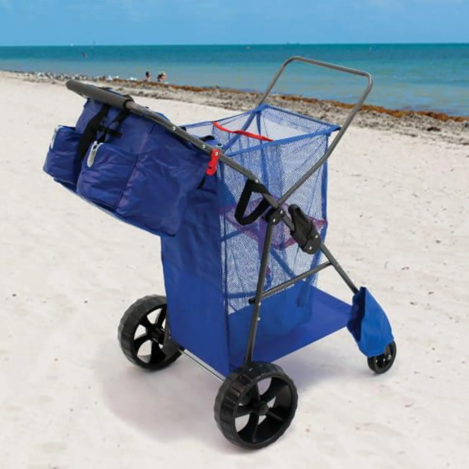 Rio Beach Beach Carts-Blue Deluxe Wonder Wheeler Beach Cart
