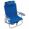 Rio Beach Backpack Beach Chairs-Blue 4-Position Folding Backpack Beach Chair with Cooler